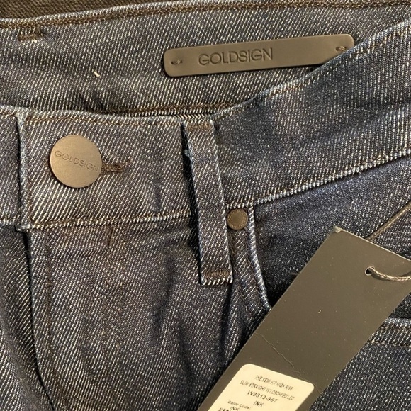 NWT GOLDSIGN x REVOLVE Semi Fit High Rise Slim Straight Jean, Size 24 - Picture 8 of 13